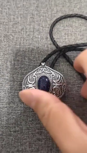 Elegant Bolo Tie with Gemstones Pendant Gemstones Necktie Western Necklace Bolo Tie Western Cowboy Costume