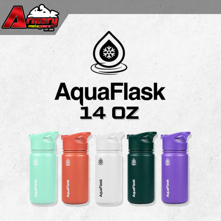 AQUAFLASK (14 OZ) Wide Mouth with Spout Lid Vacuum Insulated Stainless ...