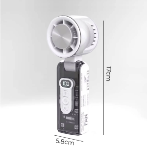 GELOOF Handheld Mini Turbo Fan with LED Light Rechargeable Foldable Cooling Fan / Kipas Lipat FC8