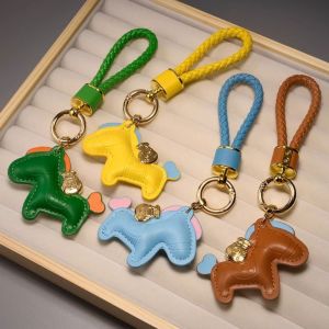 YONDO Candy Color Zodiac Pony PU Doll Cartoon Style Cute Design Pony PU Keychain Cute Backpack Ornaments Year Horse Mascot New Year Gift