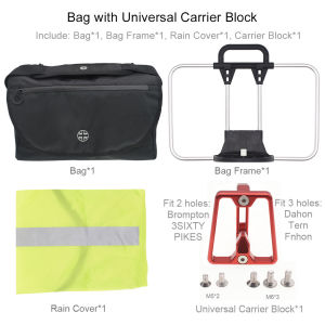 TWTOPSE Folding Bike Bicycle S Bag For Front 3 Hole Dahon Tern JAVA Fnhon Crius Bike Bicycle Pannier Luggage Basket Rain Cover Cycling Bike Bicycle Toolkit Bags Accessory