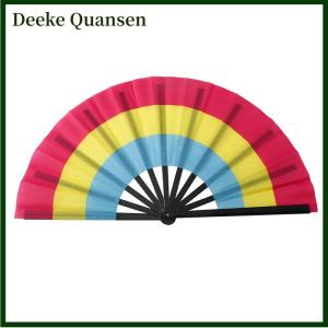 Deeke Cầu Vồng Gấp Người Hâm Mộ Đồng Tính Nữ Trang Trí Gấp Người Hâm Mộ Lớn Cầm Tay Quạt Tre Gấp Fan Hâm Mộ Cho Nam Giới Phụ Nữ Đám Cưới Nhảy Múa G