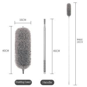 17KM 280cm Adjustable Telescopic Bending Duster Brush Extendable Hand Dust Cleaner Car Furniture Gap Cleaning Brush Dust Removal Tool