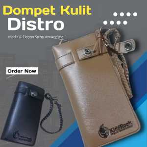 Promo Dompet Pria Model Terbaru Harga Murah Dompet Fashion Pria Model Lipat Tiga Bifold Bahan Kulit Sintetis Premium KIDDROCK Varian Strap Leather ( Tali Kulit Anti Maling ) Dompet Panjang Kulit Distro Bisa Bayar Ditempat Cod