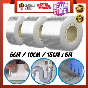 Waterproof Tape 5M Professional Aluminum Foil Adhesive Butyl Tape Crack Repair Bathroom Gam Bumbung Water Proof Tandas