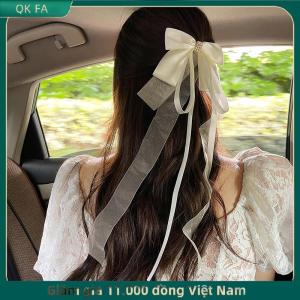QK FA ✨ New ngọt ngào lớn Bowknot tóc clip cho phụ nữ Cô Gái Lolita dài Ribbon rắn kẹp tóc dễ thương ponytail tóc ban nhạc thời trang tóc phụ kiện