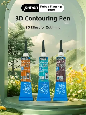 Pebeo 3D vải outliner bút sơn 48 màu sắc không thấm nước dệt đánh dấu tự làm vẽ tay cho quần áo T-shirt trang trí may mặc