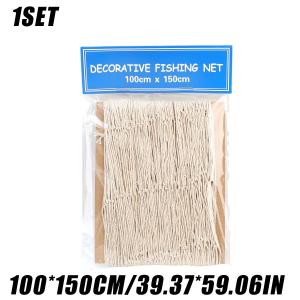 Mediterranean-Style Fishing Net Coarse-Threaded Cotton Linen Rope Shell Net Creative Photo Display Net Background Walls Decoration
