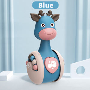 VREN Sliding Deer Baby Tumbler Rattle Learning Education Toys Newborn Teether Infant Hand Bell Mobile Press Squeaky Roly-Poly Toy