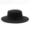 Fashionable Woolen Bowler Hat Men's and Women's Flat Top Flat Brim Gentlemen's Hat Jazz Hat. 