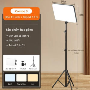 【FORESIGHT】Đèn Panel LED Chụp Ảnh 11 InchBộ Đèn Bảng Phẳng Đèn Chụp Ảnh Đèn Livestream Thích Hợp Để Quay Video Có Điều Khiển Từ Xa