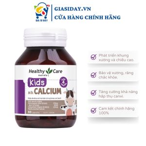 (HSD 2026) Viên Uống Canxi Sữa Cho Bé Healthy Care Kids Milk Calcium 60 Viên Vitamin Thực Phẩm Bổ Sung Cho Bé