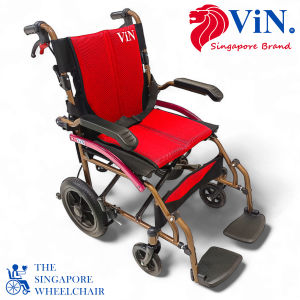 ViN-DY821 Lightweight Wheelchair Washable Cushion Armrest Lift Up Aluminum Elderly Push Chair Compact