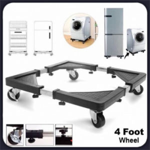 WXD 4 Foot Wheel Adjustable Washing Machine Base Refrigerator Holder Round Tube Type cket Stand