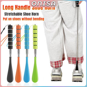 Onisa Telescopic Stainless Steel Shoe Horn 28cm-72cm Adjustable Long Handle Shoe Spoon Shoe Wearing Tool