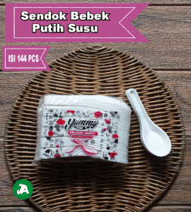 Sendok Plastik Putih Susu / Sendok Makan Isi 144 Pcs  Sendok Bebek Putih Susu Yummy