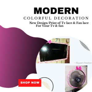 TERNO/PAIR TVLACE AND FAN LACE  FASHIONABLE & QUALITY SIDE DUST COVER TV LACE AND FAN LACE   HOME DECORATION