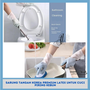 SARUNG TANGAN KARET 2 WARNA Karet Latex Anti Air Cuci Piring Serbaguna Lentur KOREA PREMIUM