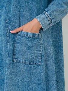Gamis Jeans Briska Maxy / Dress / Baju Muslim / Pakaian Wanita Model Terbaru /  Material Jeans Snow Wash - Busana Muslim Wanita Dewasa