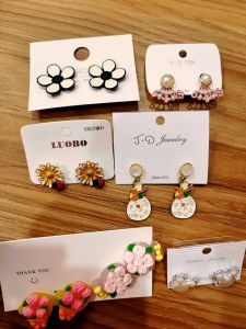 3E Stylish silver post Earrings - Designs with S925 Posts! flower bear bee on flower mickey butterfly love shape little prince earring