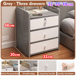 【SG Local Seller】2025 Upgrade CNY Intelligent Luxury  3Layer-Ultra-Narrow Bedside Table Drawer Cabinet Soild Wood Living Bedroom Table With Smart Wireless Charging Bluebooth Speaker 带充电器 蓝牙音响 三层抽屉柜 床边柜