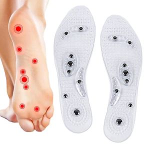 1Pair Men and Women Fashion Magnetic Therapy Insole Transparent Silicone Anti-fatigue Health Care Massage
