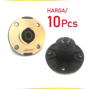 ( 10pcs ) LAD Jack Socket Speakon Speaker Soket Jek Konektor Audio Bentuk Bulat