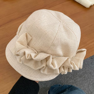 Japan Linen Fabric Womens Beret Hat Summer Vintage Flower Ancient Sweet Design Equestrian Hat Newsboy Cap Sun Protection H260729