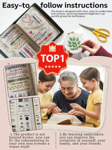 🎯TOP1 Portable embroidery stitch book Sewing tool kit DIY stitch book Stitch sample book Linen embroidery enthusiasts book 便携式刺绣针法书+缝纫工具包