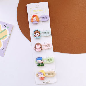 Set 5 kẹp tóc Kẹp tóc mái kẹp tóc hình mỏ vịt dành cho bé gái hoạ tiết đáng yêu BK015