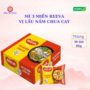 Mì 3 Miền REEVA LẨU NẤM CHUA CAY (Thùng 30 gói x 85g)