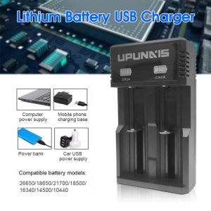 5V/2A 18650 Charger Li-ion Battery USB Dual Slot Four Slots Automatic Power-off For 26650/21700/18500/16340/14500/10440