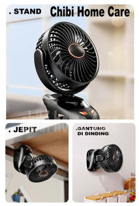 Chibi Home Care Kipas Angin USB Clip Mini Fan Rotating Kipas Angin Meja Mini Jepit Portable LED Display Portable Fan Aromaterapi