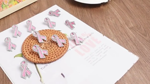 Pink Ribbon Brooch Pins Hope Ribbon Lapel Official Breast Cancers Awareness Lapel Pin for Charity Public Social Event