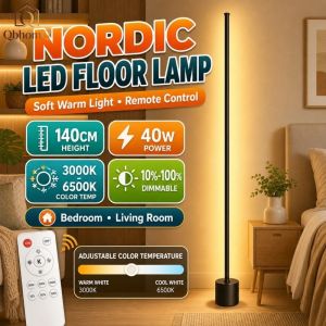 QbhomQ Nordic Atmosphere light with Remote control RGB Corner Floor Lamp Nano Minimalist MultiColor