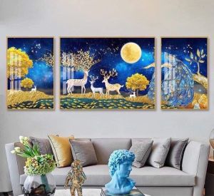 Bộ 3 Tranh Treo Tương 3d Tráng Gương Phong Cách BẮc Âu Hiện Đại Cao Cấp. Trang Trí Nhà Cửa Làm Quà Tặng Tân Gia
