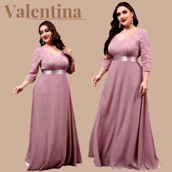 Chubby Fashion VALENTINA PLUS SIZE DRESS dusty pink formal dress