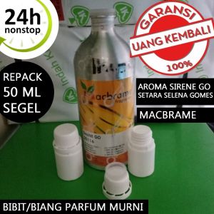 BIBIT BIANG PARFUM MACBRAME SIRENE GO MURNI AROMA SEARAH SELENAGO MES PRODUK MACBRAME REPACK 50 ML SEGEL LABOR TANPA CAMPURAN ALKOHOL DAN LAINYA GARANSI UANG KEMBALI AROMA SEARAH SELGOM