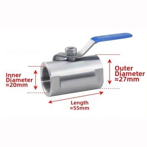 OKKFINE 1/2" 3/4" 1" 1-1/4 " 1-1/2 " 2" Stainless Steel Ball Valve Internal Thread High Temperature Internal Thread Switch Valve Durable Stainless Steel Thread Valve