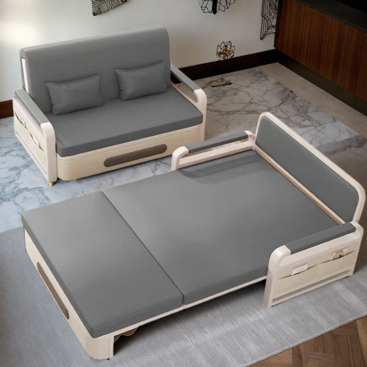 Double Sofa Bed Leather Simple Foldable Sofa Bed Dual-purpose - Main Image