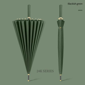 (1-3 Days Delivered)AMBRELLA 24 Bone Umbrella Golf Straight Long Handle curved Large Oversized Windproof Double Rainstorm Business Umbrella