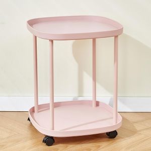 Side Table with Wheels Side End Table Living Room Plastic Mobile Sofa Side Table Small Night Stand Bedroom