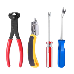 Set of 4 Upholstery Staple Removers Tool with Staple Lifter Nail Puller Pliers for Furniture Floor Wall Car Photo Frame