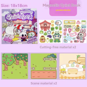 Labubu Magnetic Quiet Book Childrens DIY Puzzle Magnetic Scene Stickers Princess Dress Up Stickers