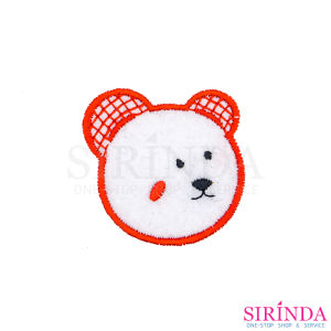 ตัวรีดการ์ตูนหัวหมี ตัวรีดติดเสื้อ อาร์มปักตกแต่ง DIY EMBROIDERY PATCH (00080503)