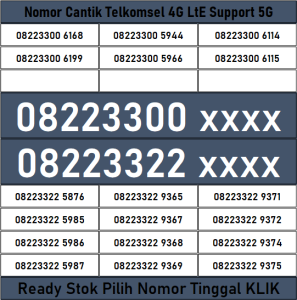 Nomor Cantik Telkomsel Kartu Perdana Spesial 4G LTE 5G 2G 3G