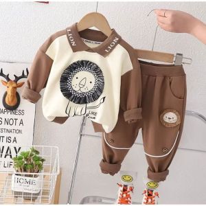 baju anak laki laki usia 1 tahun sampai 5 tahun setelan sweater dan celana joger motif lion