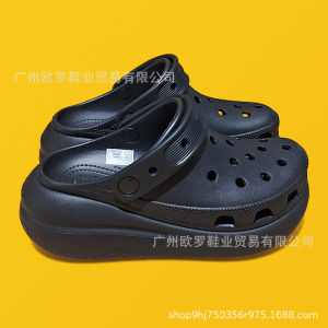 Crocs2026 New style womens platform clogs thick-soled height-increasing beach sandals non-slip soft-soled slippers cloud-like outdoor sandals