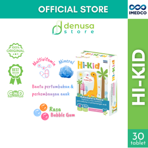IMEDCO Hi-Kid Multivitamin Anak 30 Tablet Kunyah – Rasa Bubble Gum