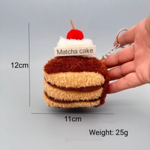 TasbagShop Cute Imitation Food Bag Pendant Plush Keychain Pendant French Fries Cake Creative Bag Charm